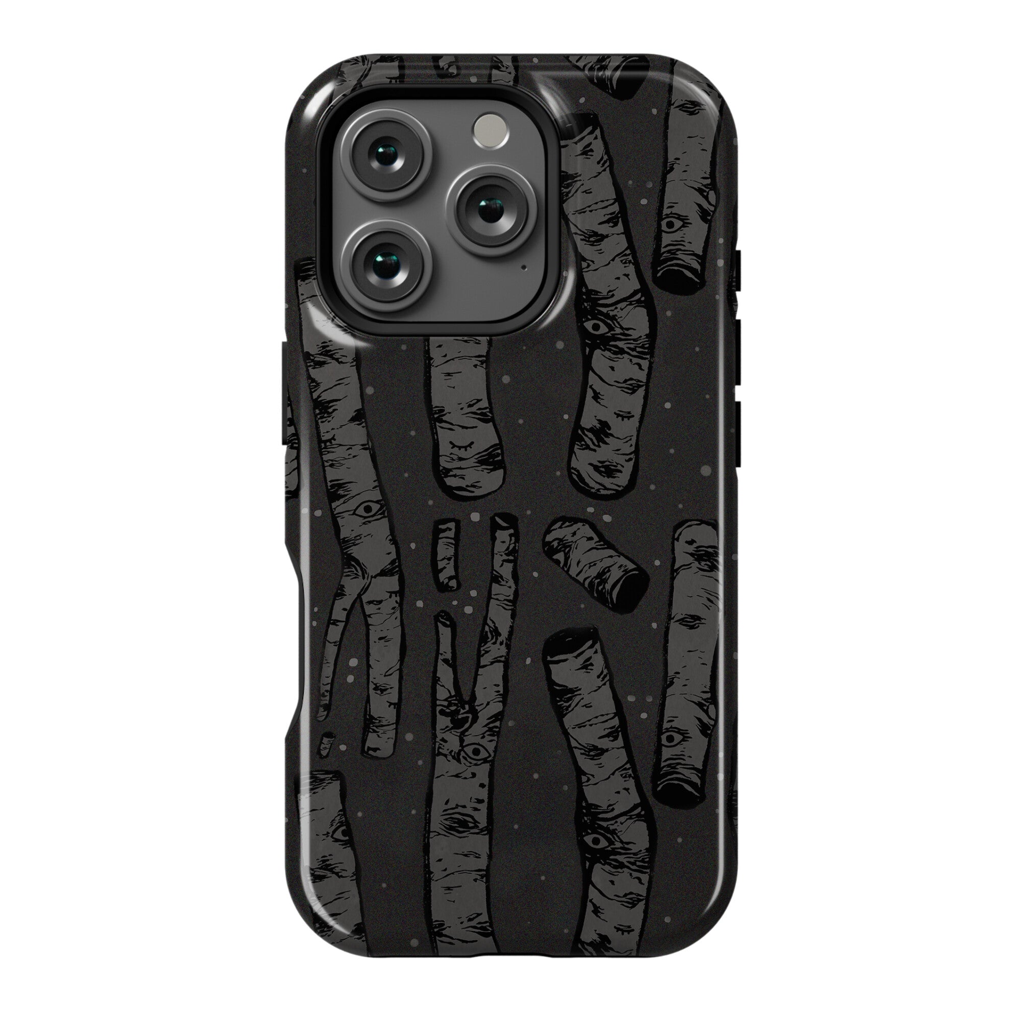 Birch Trees in the Darkness Phone Case